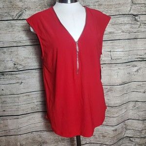 89th and madison Red V Neck top Size Medium